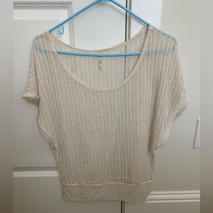 Cream see through top